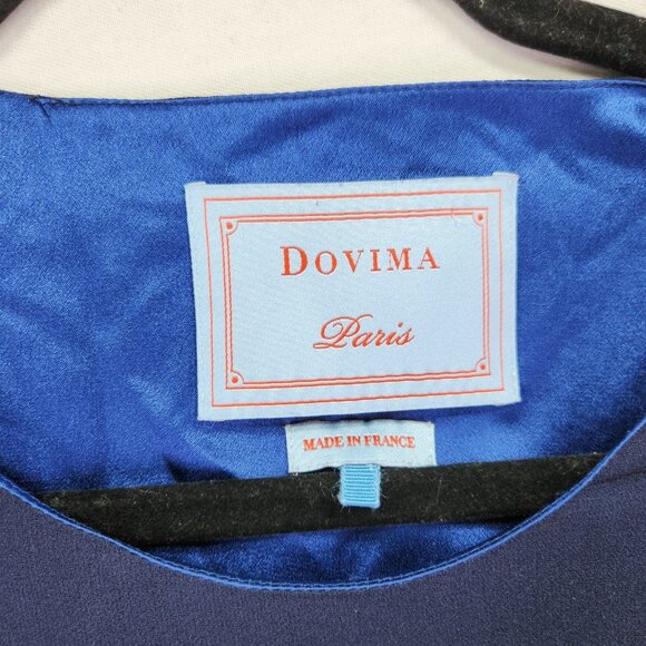 DOVIMA Paris Tunic Top Size Medium Blue Sheer 3/4 Sleeve Designer Blouse - Picture 9 of 12